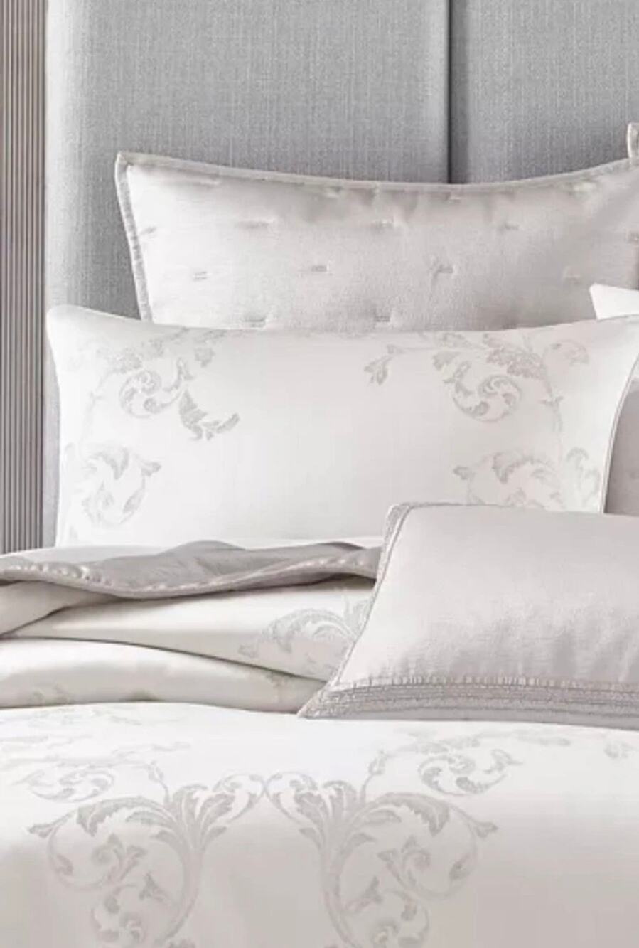 New hotel collection frosted scroll silver euro sham $150